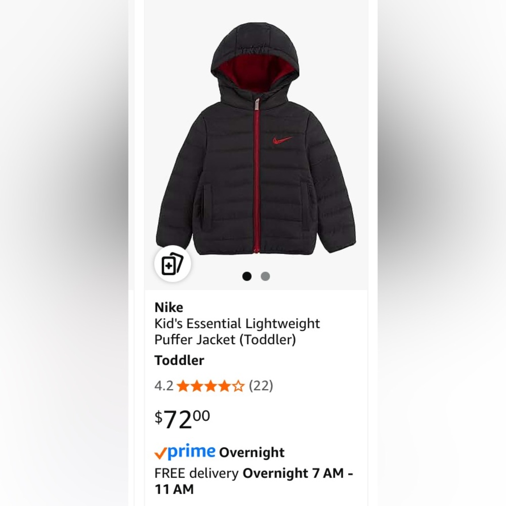 Nike puffer coat with hood